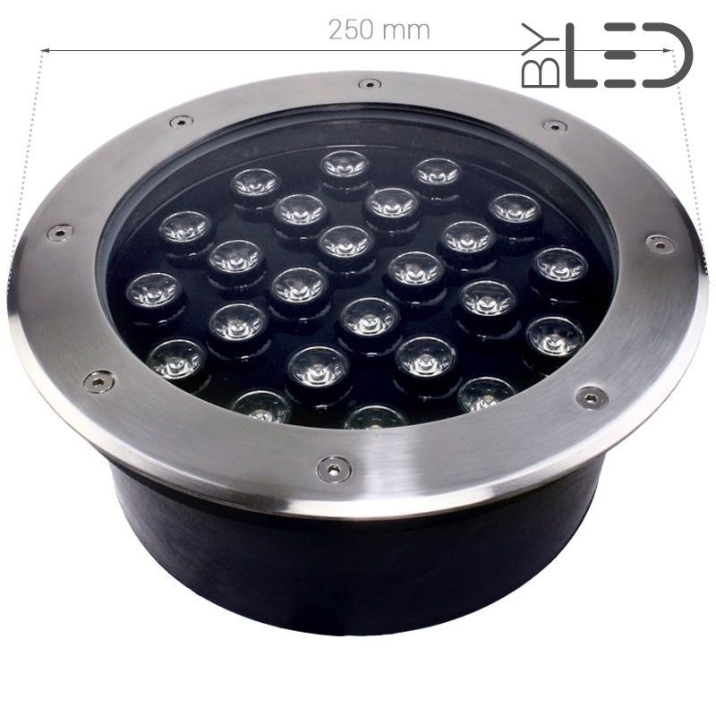 Spot LED encastré de sol inox 24V 12 W - Terra 12 - RGB