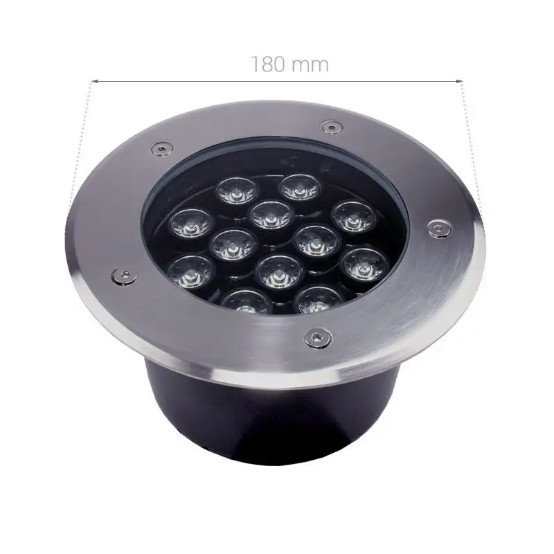 Spot LED encastré de sol inox 24V 12&nbsp;W - Terra 12 - RGB