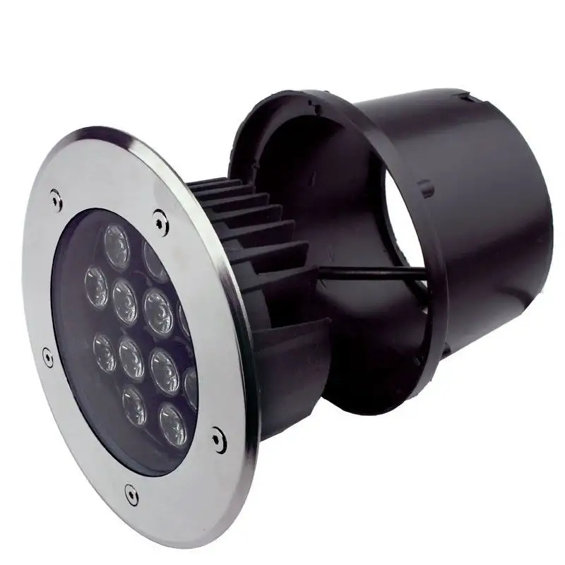 Spot LED encastré de sol inox 24V 12&nbsp;W - Terra 12 - RGB