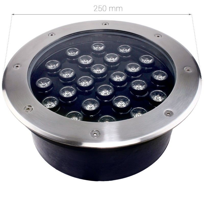 Spot LED encastré de sol inox 24V 12 W - Terra 12 - RGB