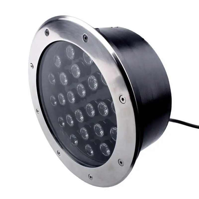Spot LED encastré de sol inox 24V 12&nbsp;W - Terra 12 - RGB