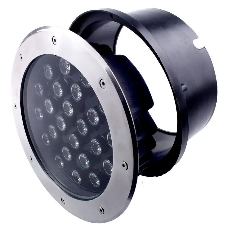 Spot LED encastré de sol inox 24V 12&nbsp;W - Terra 12 - RGB
