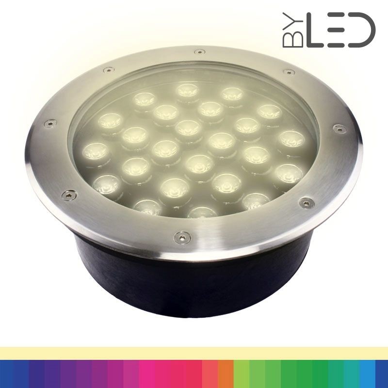 Spot LED encastré de sol inox 24V 12 W - Terra 12 - RGB