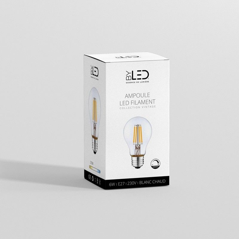 Ampoule LED à filament - Blanc Chaud – 6W - E27 - Dimmable