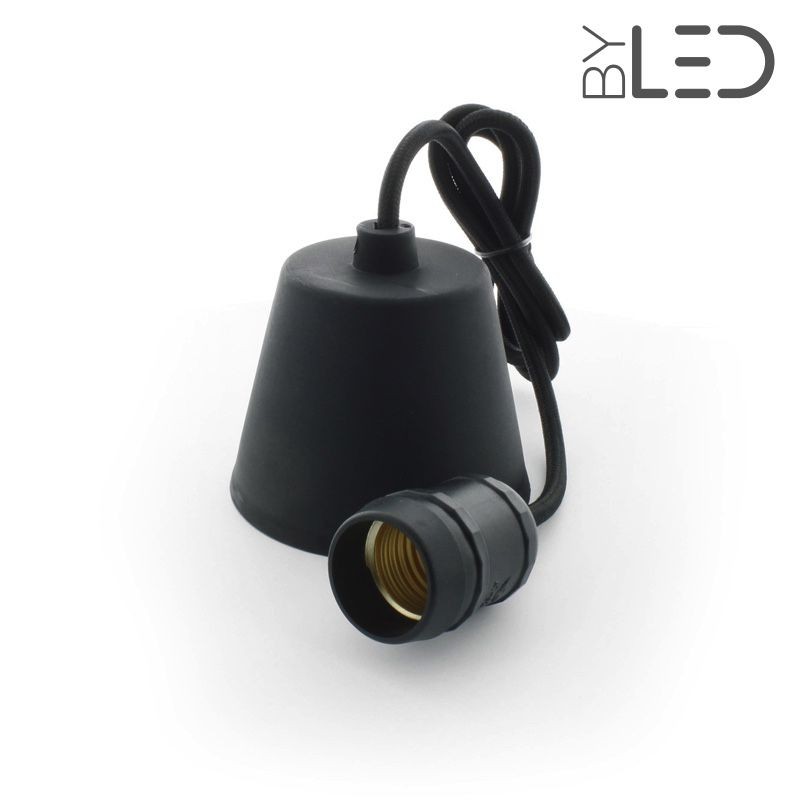 Suspension noire plafond pour Ampoule E27 LED - 1m