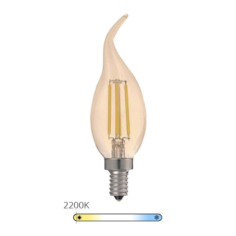 Ampoule LED à filament Bougie - Ambrée - E14 – 4W - Dimmable