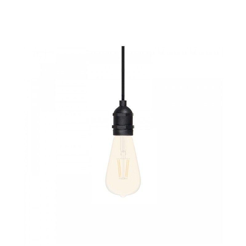 Suspension noire plafond pour Ampoule E27 LED - 1m