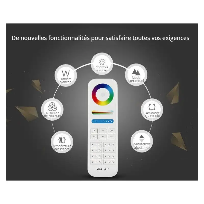 Télécommande 4 zones RGB & RGB + blanc 2.4 GHz - Milight