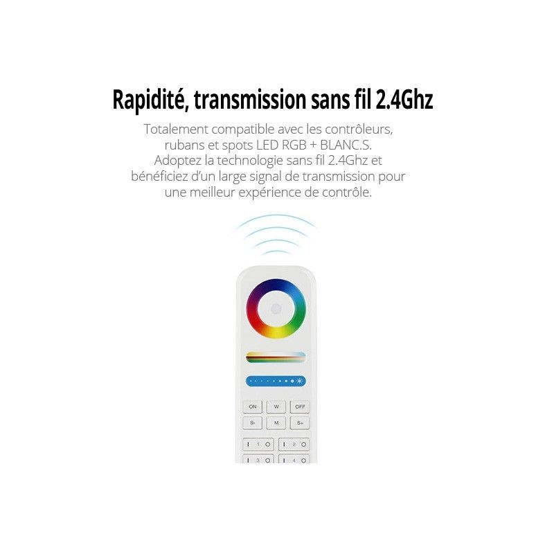 Télécommande 4 zones RGB & RGB + blanc 2.4 GHz - Milight