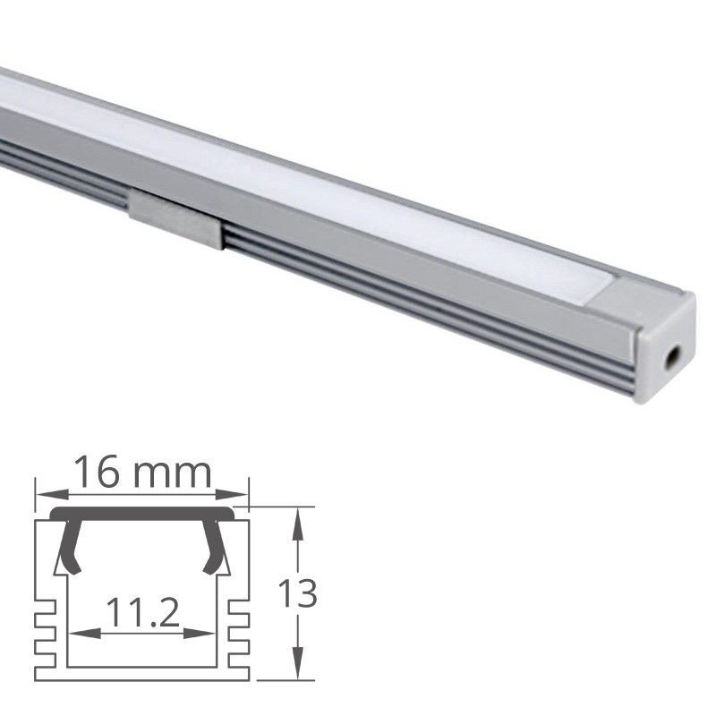 Profilé en applique rectangulaire aluminium pour ruban LED