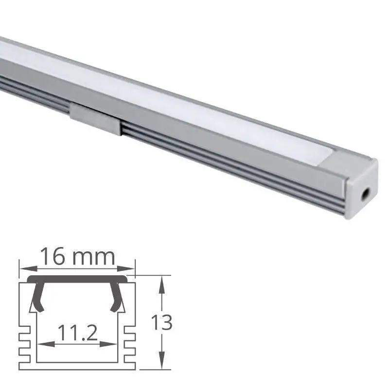 Profilé en applique rectangulaire aluminium pour ruban LED