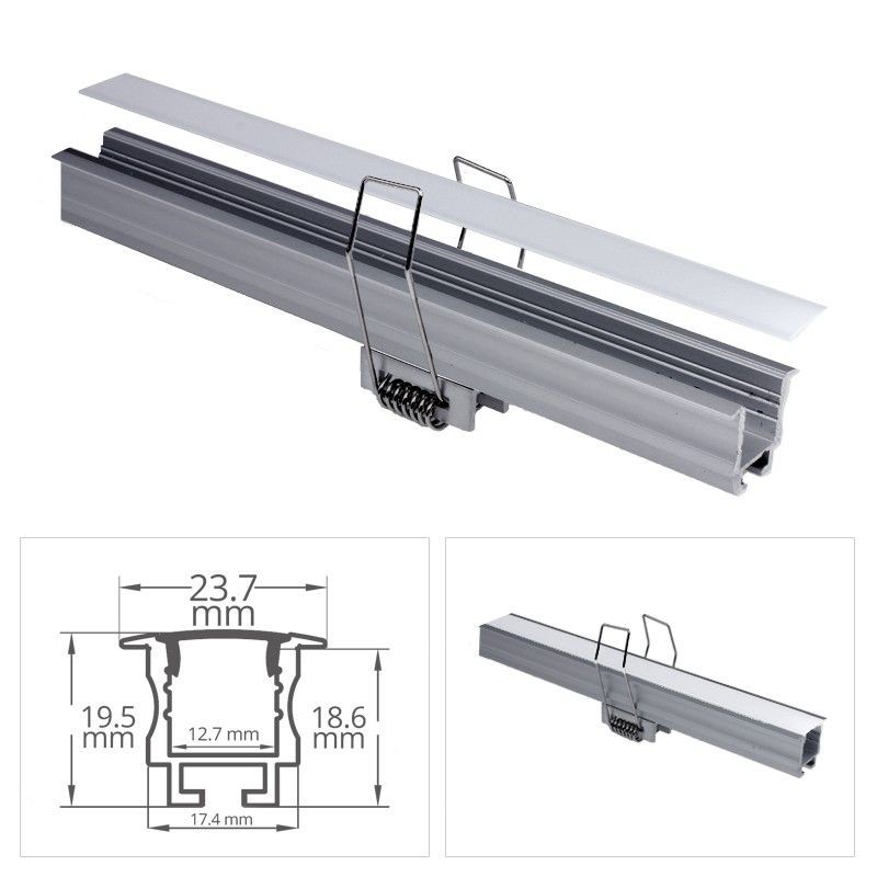 Profilé aluminium encastrable pour ruban LED - CRAFT - E05