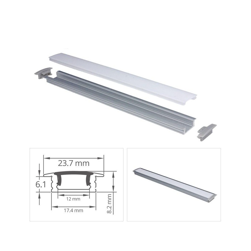 Profilé aluminium encastrable pour ruban LED - CRAFT - E03