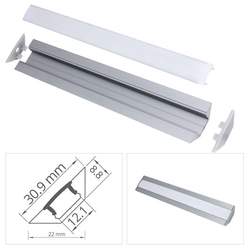 Profilé ruban LED aluminium d'angle pour ruban LED - CRAFT - A03