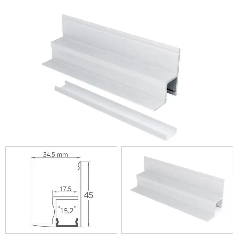 Profilé aluminium laqué blanc cornière plafond et mur pour ruban LED - CRAFT - B01 - BLANC