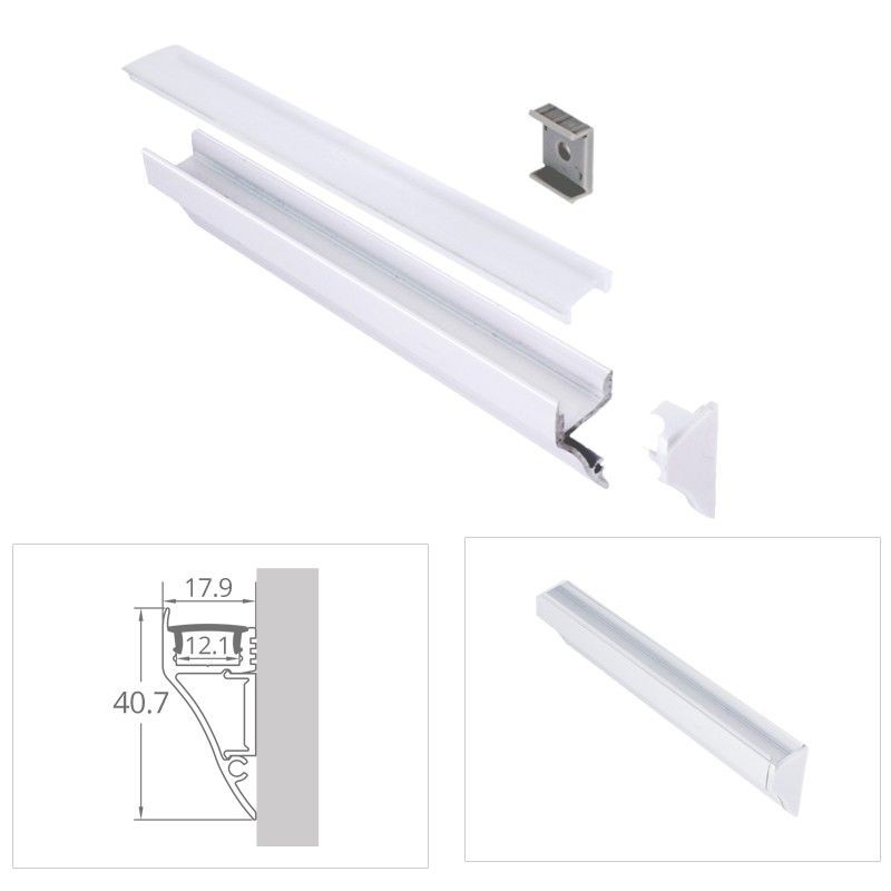 Profilé aluminium corniche laqué blanc pour ruban LED - CRAFT - M01
