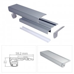 Profilé aluminium contre-marches escaliers pour ruban LED - S01 - CRAFT