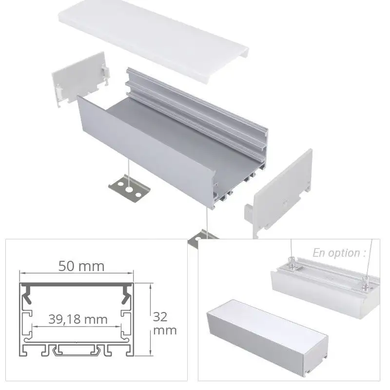 Profilé LED aluminium ruban LED large - CRAFT - C12 Profilé LED aluminium ruban LED large - CRAFT - C12