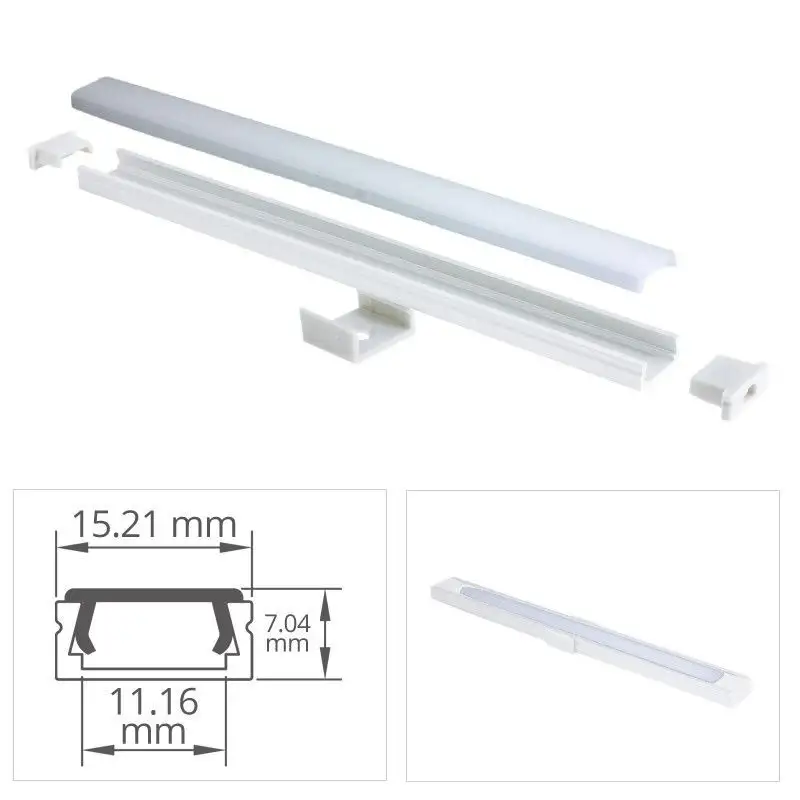 Profilé aluminium pour ruban LED miniature - C01 Blanc Profilé aluminium pour ruban LED miniature - C01 Blanc