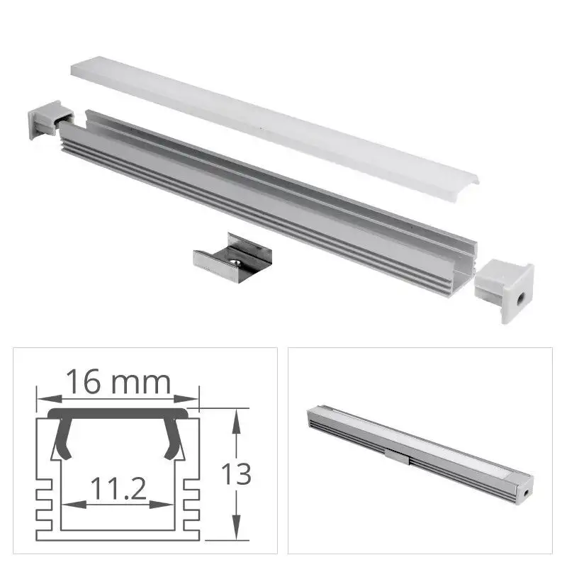 Profilé en applique rectangulaire aluminium pour ruban LED