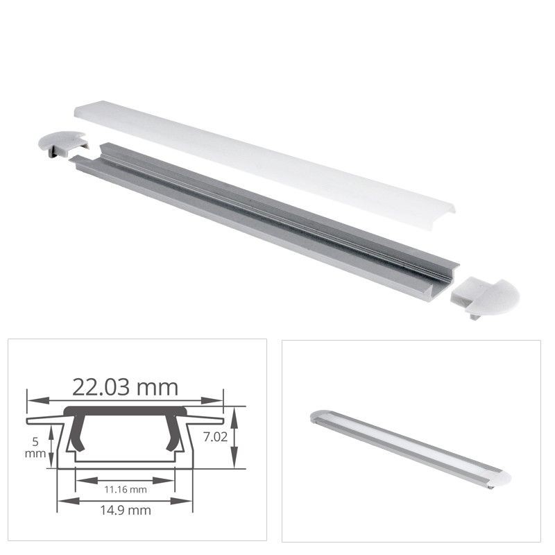 Profilé aluminium encastrable pour ruban LED - CRAFT - E01