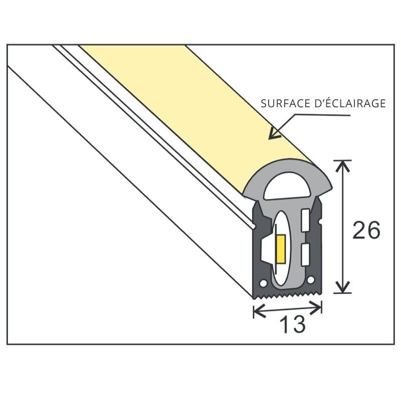 Tube néon flex pour ruban LED - Direct - D1326