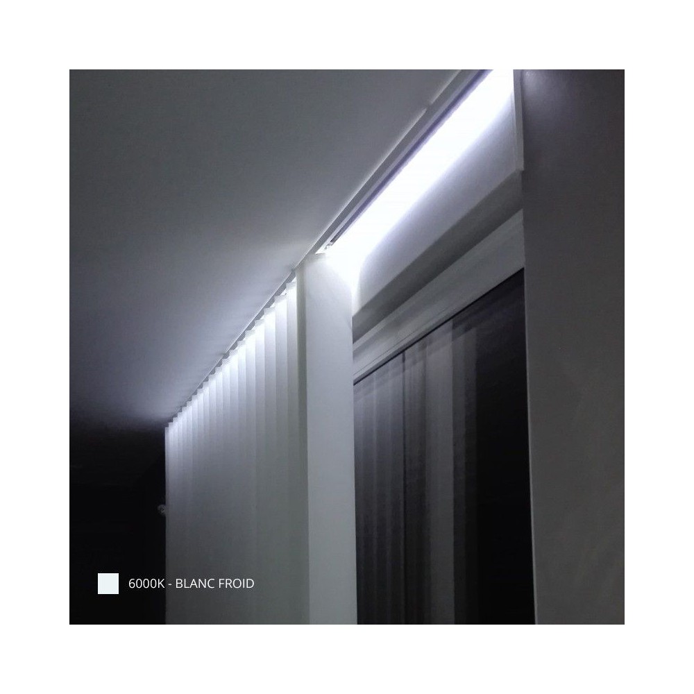 Profilé gris aluminium extra plat en applique pour ruban LED