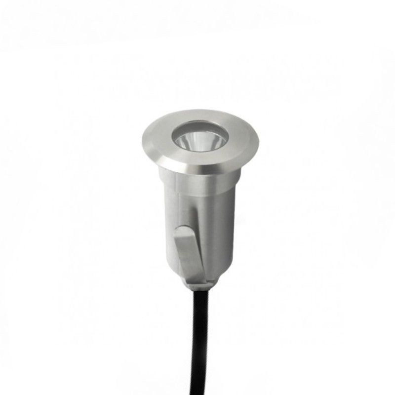 Spot LED encastré de sol focalisé inox 1W - 230V - QINOX 42mm