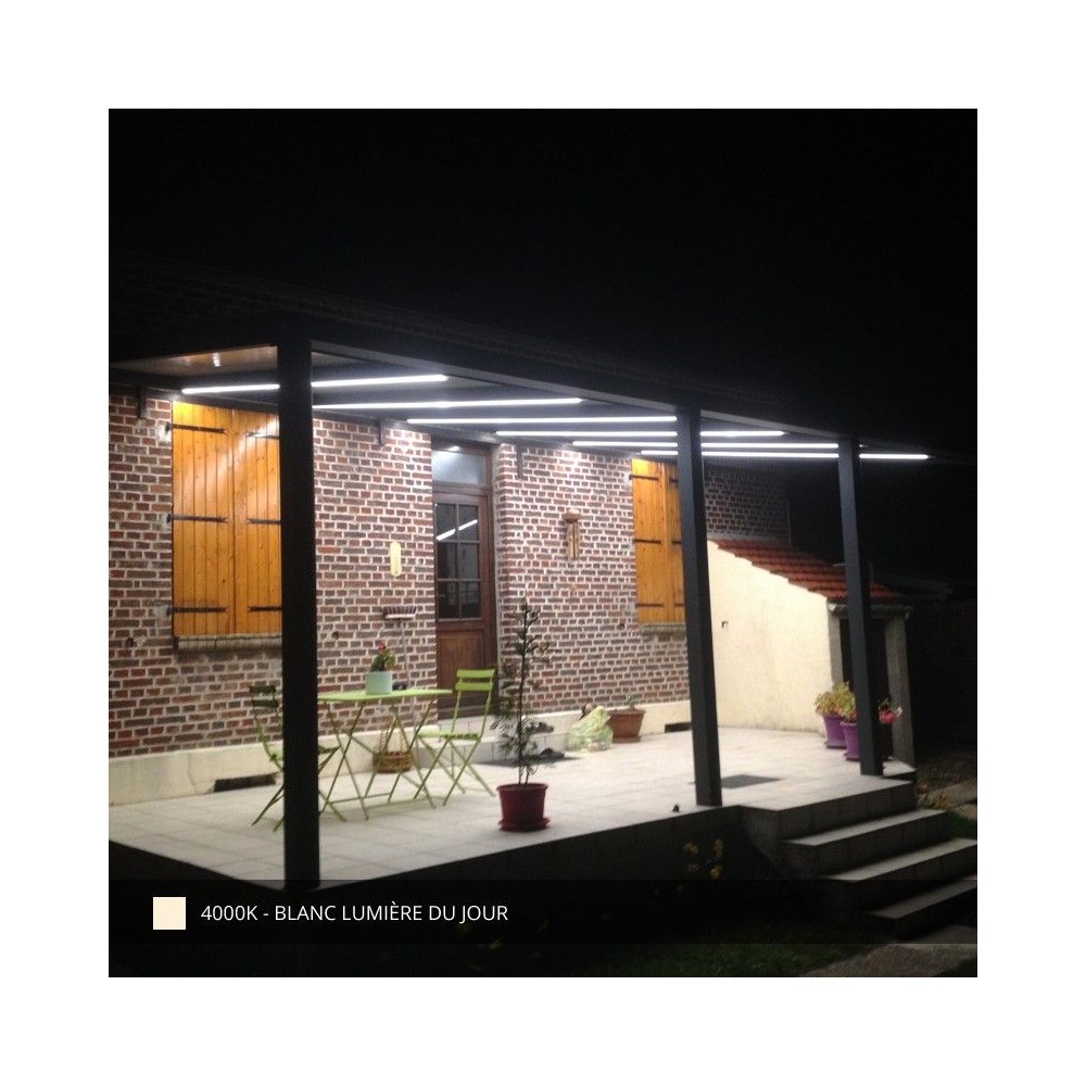 Profilé gris aluminium extra plat en applique pour ruban LED