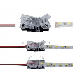 Connexion rapide ruban LED Mono IP20 - Cable 8 mm - 2p
