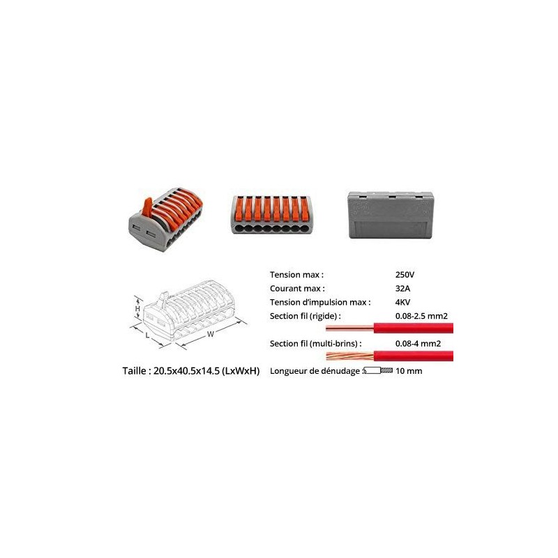 Jonction rapide à levier – 8 pôles