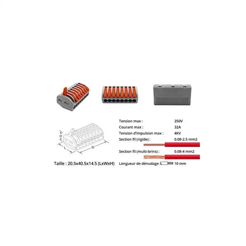 Jonction rapide à levier – 8 pôles