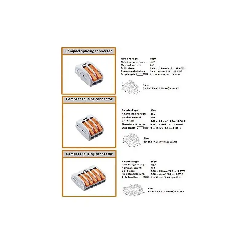 Connecteur rapide à levier – 4 pôles