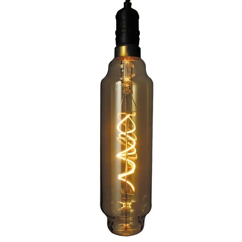 Ampoule LED à filament Spirale Cylindre Ambrée - E27 - 4W - 2200K - Dimmable - tt80