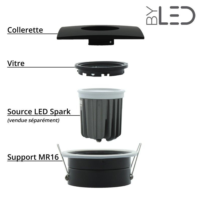 Spot encastrable collerette ronde chanfrein SPLIT - Or brillant