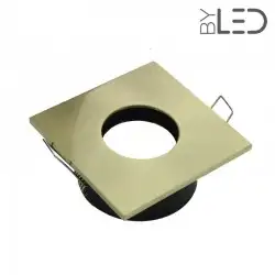 Spot encastrable collerette carrée flat SPLIT - Or satiné