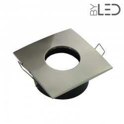 Spot encastrable collerette carrée convex SPLIT - Nickel satiné