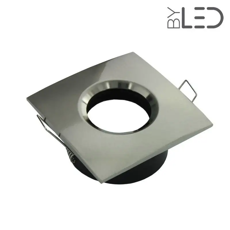 Spot encastrable collerette carrée chanfrein SPLIT - Nickel satiné