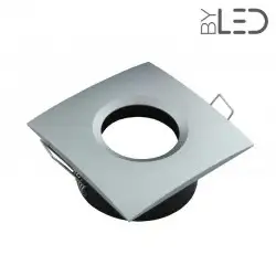 Spot encastrable collerette carrée chanfrein SPLIT - Alu mat