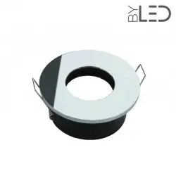 Collerette pour support GU10 - Ronde flat SPLIT - Chrome