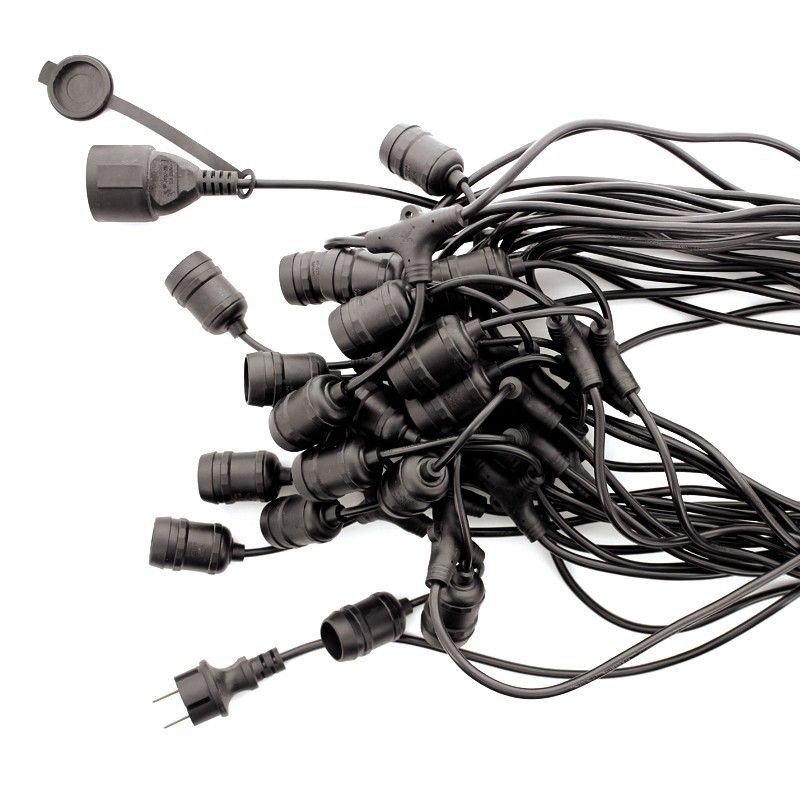 Guirlande extérieure guinguette lumineuse LED E27 - 20m - IP65