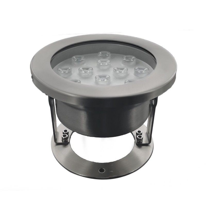 Spot LED encastré de sol immergeable inox 12W - 12V - Hydro 190mm