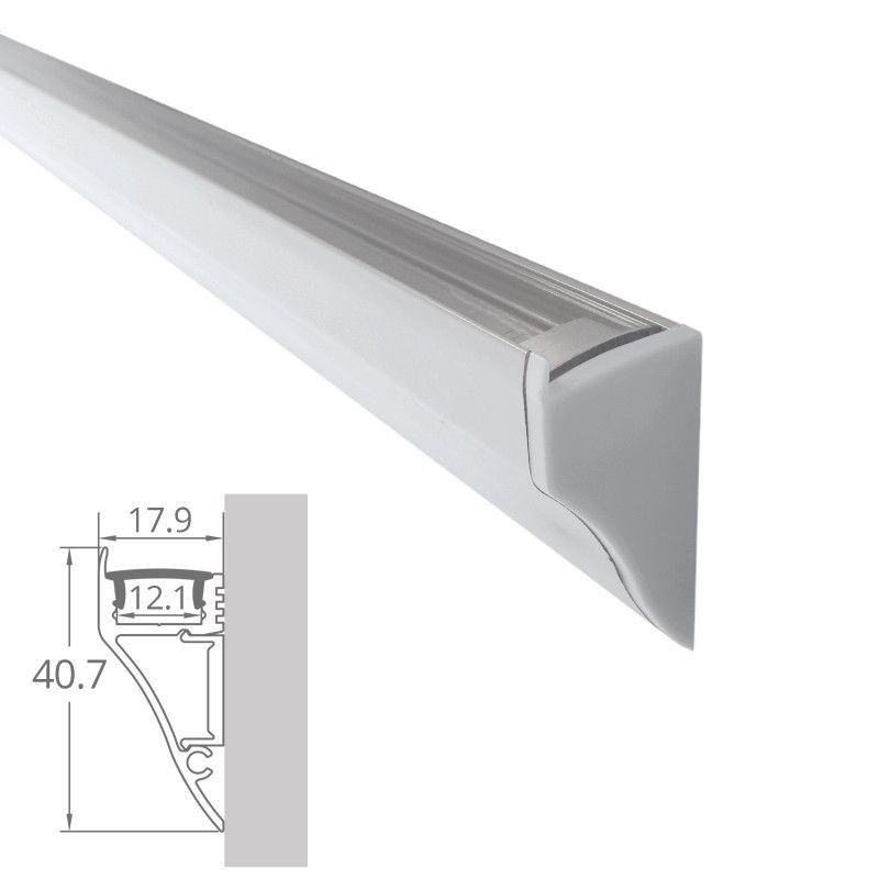 Profilé aluminium corniche laqué blanc pour ruban LED - CRAFT - M01