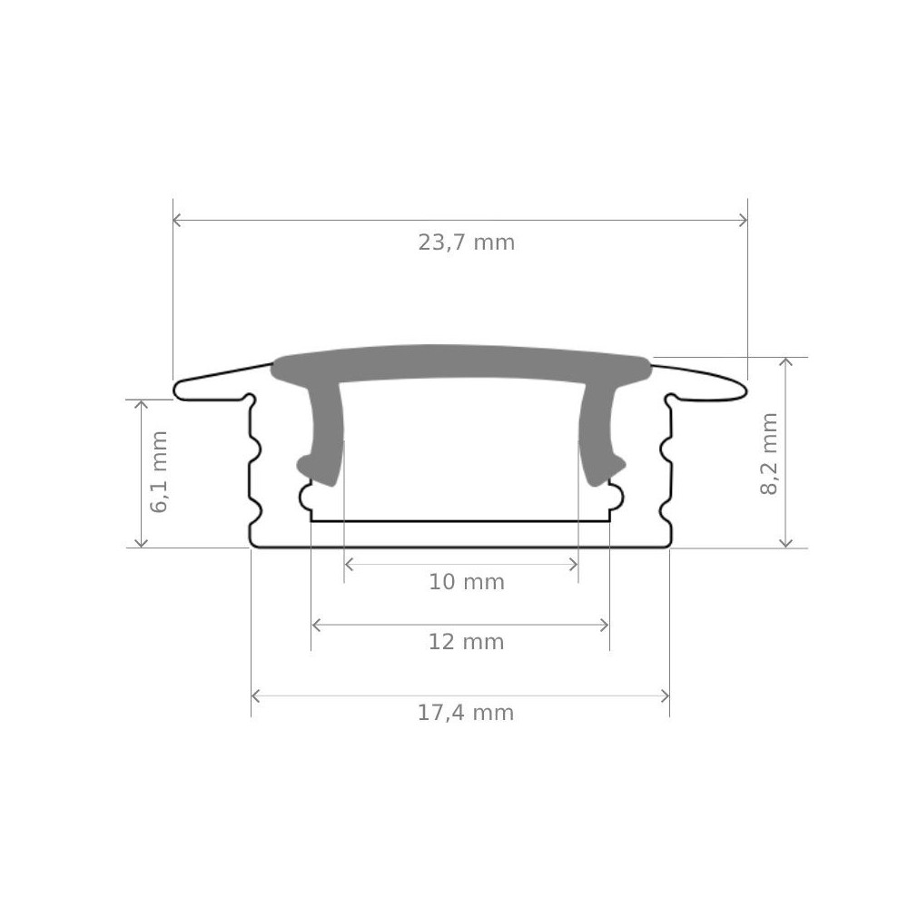Profilé aluminium encastrable pour ruban LED - CRAFT - E03