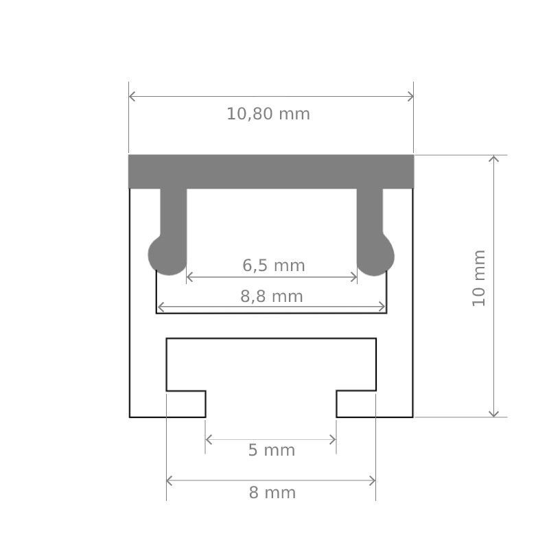 Profilé magnétique pour ruban LED étroit – CRAFT – C15 - Diffuseur givré