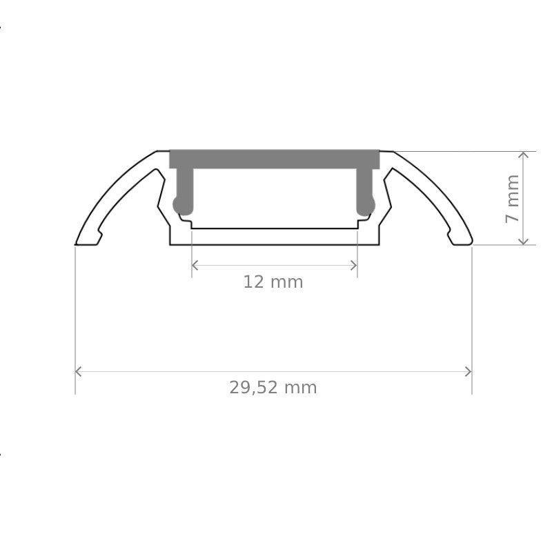 Profilé aluminium plat pour ruban LED - CRAFT - 11