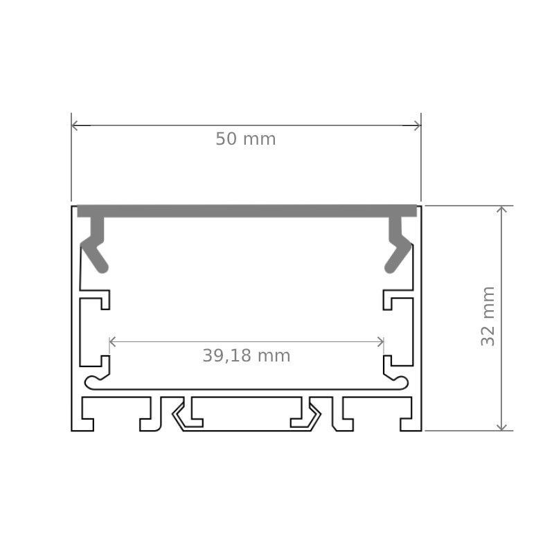 Profilé LED aluminium ruban LED large - CRAFT - C12