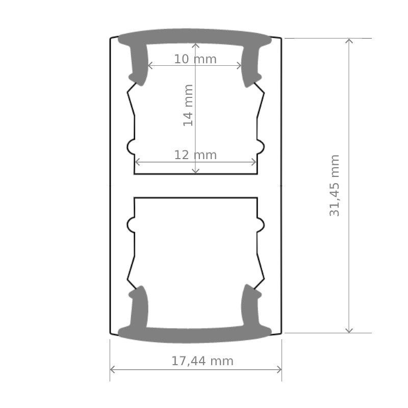 Profilé LED aluminium suspension up & down – CRAFT – U01 - Diffuseur givré