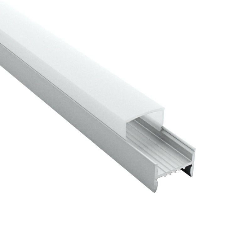 Profilé en applique rectangulaire gris pour ruban LED