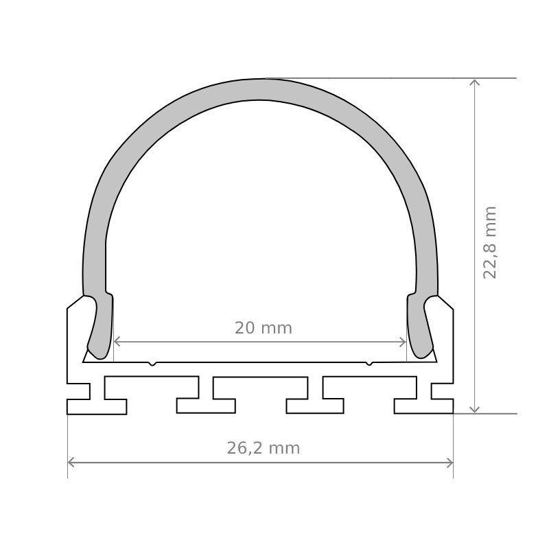 Profilé LED aluminium LED demi-tube - CRAFT - C13
